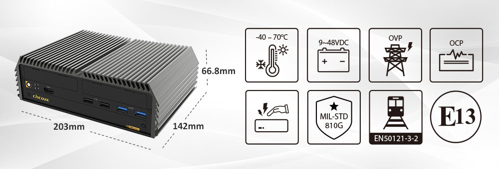 Cincoze DI-1100 Compact design and international certification