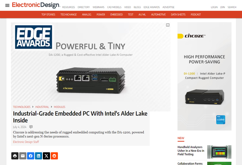 Cast Your Vote: Cincoze Rugged Embedded Computer in the 2024 EDGE Awards!