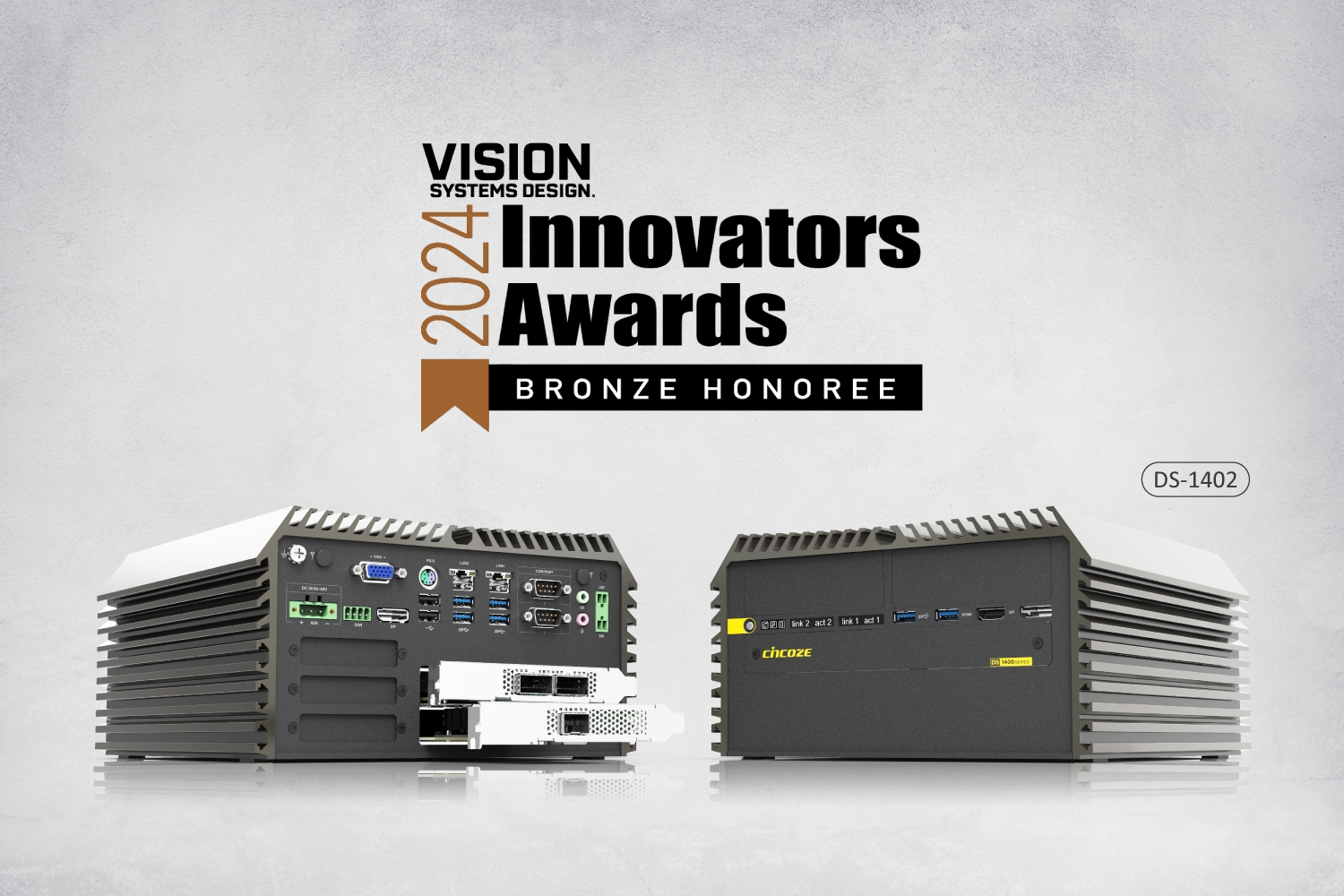 Cincoze Wins the 2024 Vision Systems Design Innovators Award for its High-Performance Rugged Computer (DS-1402) !