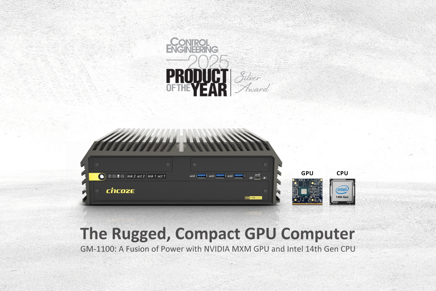Cincoze gewinnt „Produkt des Jahres 2025“ Award für den Embedded-MXM-GPU-Computer GM-1100!