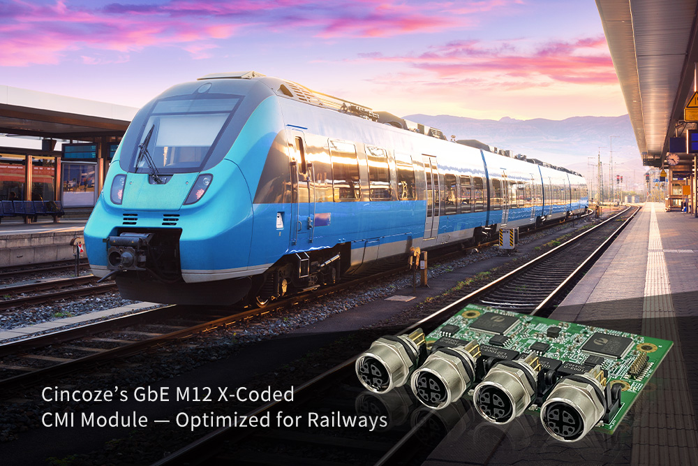 Cincoze’s GbE M12 X-Coded CMI Module — Optimized for Railways Cincoze’s GbE M12 X-Coded CMI Module — Optimized for Railways
