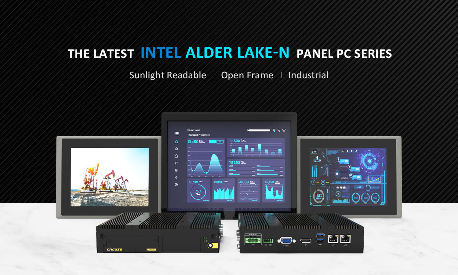 Cincoze P1301, The Latest INTEL Alder Lake-N Panel PC Series - industrial, sunlight readable and open frame Cincoze P1301, The Latest INTEL Alder Lake-N Panel PC Series - industrial, sunlight readable and open frame