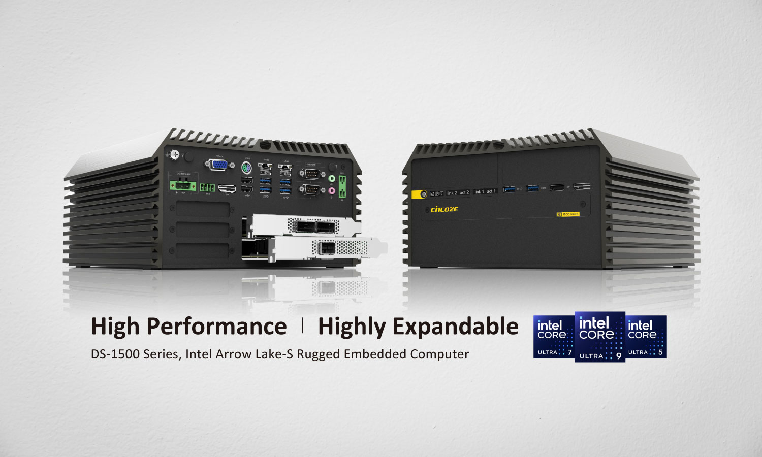 High Performance, Highly Expandable, DS-1500 Series, Intel Arrow Lake-S Rugged Embedded Computer