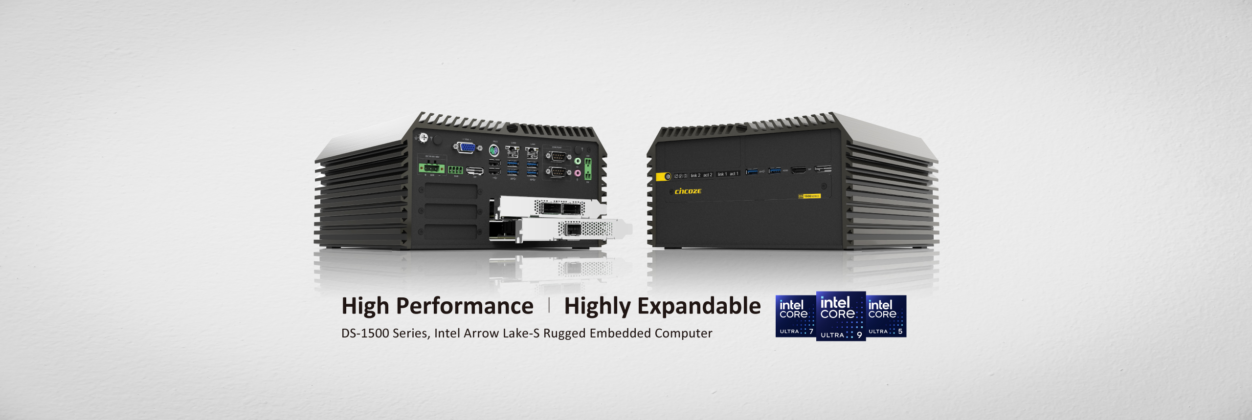 High Performance, Highly Expandable, DS-1500 Series, Intel Arrow Lake-S Rugged Embedded Computer