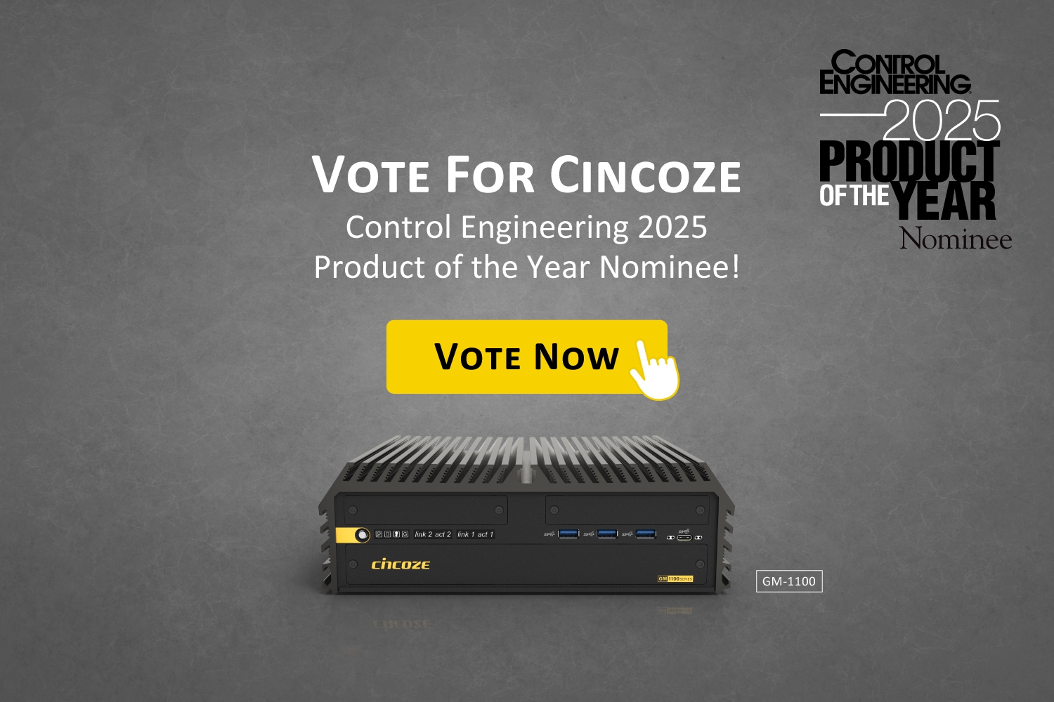 請投票支持 Cincoze GM-1100 參加《Control Engineering》2025 年度產品大獎！